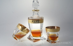 Komplet kryształowy do whisky - QUADRO RICH GOLD (whisky set 1+6)