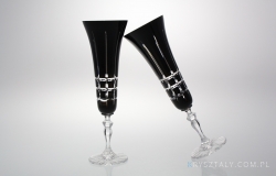 Kieliszki kryształowe do szampana 140 ml - BLACK (443 KR3)
