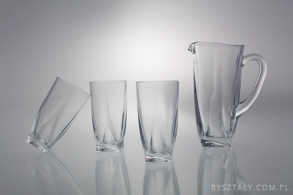 Komplet kryształowy Dzbanek + 6 szklanek - QUADRO (410880611)  - zdjęcie duże 2