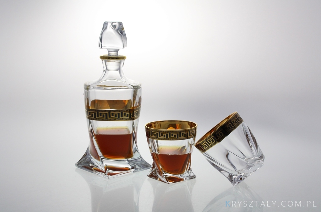 Komplet kryształowy do whisky - QUADRO VERSO Gold (CZ531858)  - zdjęcie duże 1