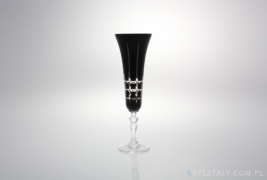 Kieliszki kryształowe do szampana 140 ml - BLACK (443 KR3)  - zdjęcie duże 2
