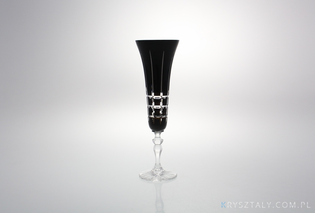 Kieliszki kryształowe do szampana 140 ml - BLACK (443 KR3)  - zdjęcie duże 2